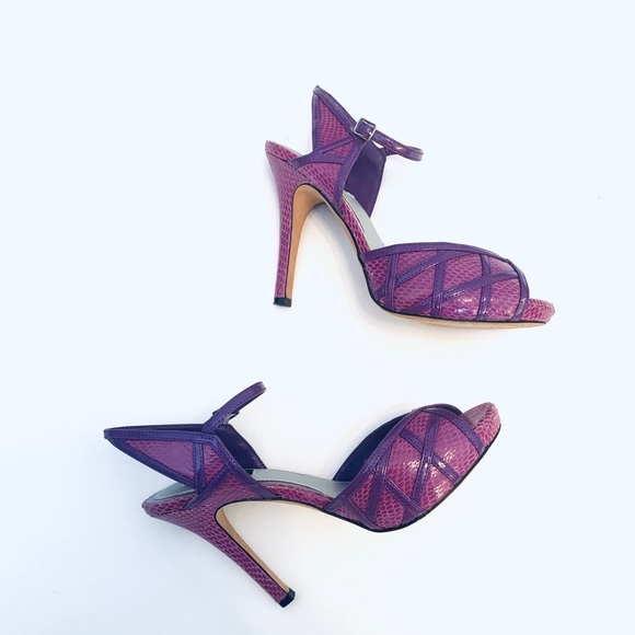 White House Black Market Shoes - WHBM Purple “Gia” Slingback Heels